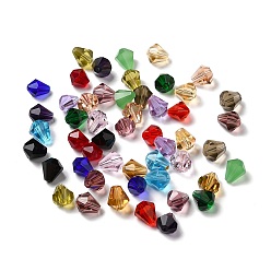 Mixed Color Glass Imitation Austrian Crystal Beads, Faceted, Diamond, Mixed Color, 10x9mm, Hole: 1mm