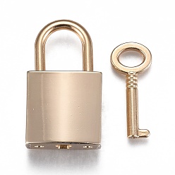 Golden Rectangle Alloy Padlock Mini Lock with Key, for Jewelry Box Storage Box Diary Book, Golden, 35.5x20.5x11mm, Hole: 10x12mm