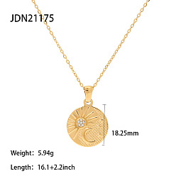 JDN21175 Fashion retro necklace stainless steel twist chain mother-of-pearl love necklace titanium steel necklace girls sense of luxury