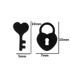 Black key lock Unique Asymmetric Love Lock Mushroom Earrings with Maple Leaf Design for Spring