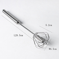 Нержавеющая Сталь Цвет Не тускнеющий полуавтоматический 430 венчик для взбивания яиц из нержавеющей стали, инструмент для выпечки своими руками, цвет нержавеющей стали, 295 мм, Руководитель: 52x65 mm