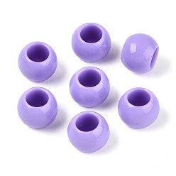 Средний Фиолетовый Непрозрачные акриловые бусины, круглые, средне фиолетовый, 12x9.8 мм, отверстие : 6.5 мм, Около 850 шт / 500 г