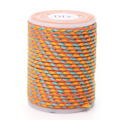 Orange 4-Ply Polycotton Cord Metallic Cord, Handmade Macrame Cotton Rope, for String Wall Hangings Plant Hanger, DIY Craft String Knitting, Orange, 1.5mm, about 4.3 yards(4m)/roll