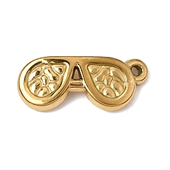 Echt 18 k vergoldet 304 Edelstahl Reize, Brillenanhänger, Ionenbeschichtung (ip), echt 18 k vergoldet, 8x19x2 mm, Bohrung: 1.2 mm