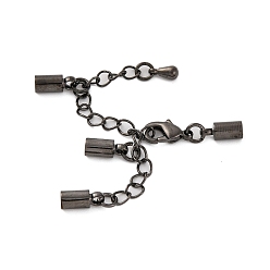 Черный Цвет Металла Стойка с покрытием латунные концы с цепью, без кадмия и без свинца, долговечный, металлический черный , 84 мм