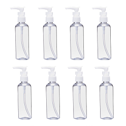 Clear 100ml Refillable PET Plastic Empty Pump Bottles for Liquid Soap, Clear, 4x15cm, Capacity: 100ml(3.38 fl. oz)