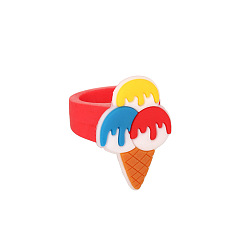 Ice Cream Детские кольца из ПВХ и ТПР ко Дню защиты детей, широкая полоса кольца, красные, мороженое, 13~19
