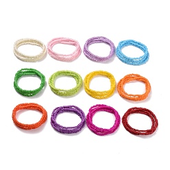 Mixed Color 12Pcs 12 Colors Jewelry Waist Beads, Glass Seed Beaded Stretch Waist Chain for Women, Mixed Color, 31-1/2 inch(80cm), 1pc/color