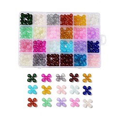 Mixed Color DIY Round Glass Beads DIY , Mixed Color, 8x7mm, Hole: 1mm