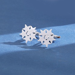 Star Stainless Steel Cufflinks, for Apparel Accessories, Star, 15mm