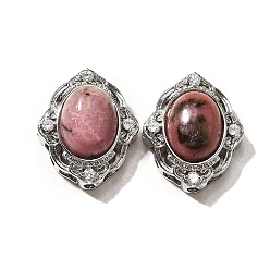 Родонит Природные многонитевые звенья родонита, цветок, с латунными микро проложить кубических выводы циркония, стойки покрытие, без свинца и без кадмия, 21x17.5x9.5 мм, отверстие : 1.8 мм