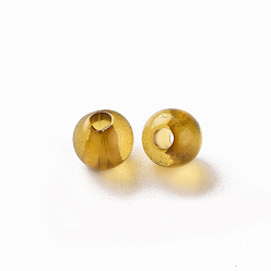 Goldenrod Transparent Acrylic Beads, Round, Goldenrod, 6x5mm, Hole: 1.8mm, about 4400pcs/500g
