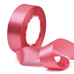 Crimson Single Face Solid Color Satin Ribbon, for Gift Packaging, Party Decoration, Crimson, 5/8 inch(15~16mm), about 25yards/roll(22.86m/roll), 10rolls/group
