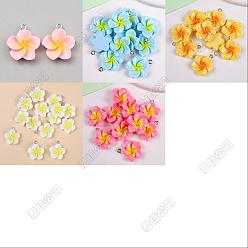 (52) Непрозрачная лаванда 20шт. 5 цвета плюмерия смоляные подвески, с железной платиной петлей, разноцветные, 24.5x20.5x5.5 мм, отверстие : 2 мм, 4 шт / цвет