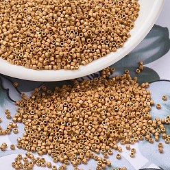 (DB1833F) Гальваническый Матово-желто-золотой Дуракоат Бусины miyuki delica, цилиндр, японский бисер, 11/0, (дБ 1833 е) дюракоат оцинкованный матовое желтое золото, 1.3x1.6 мм, отверстие : 0.8 мм, Около 2000 шт / 10 г