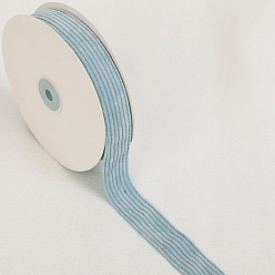 Pale Turquoise 10 Yards Polyester Velvet Striped Ribbons, Corduroy Ribbon for Bow Making, Garment Accessories, Gift Packaging, Pale Turquoise, 1 inch(25mm)