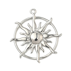 Платина Латунные подвески, солнечные чары, без кадмия и без свинца, долговечный, стойки покрытие, платина, 27x25x3.5 мм, отверстие : 1.4 мм