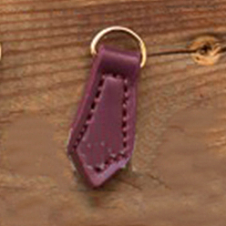 Purple Cattlehide Zipper Heads,Leather Zipper Pullers for Boot, Jacket, Luggage Bags, Handbags, Purse, Jacket Repairing, Purple, 4x1.5cm, Hole: 10mm