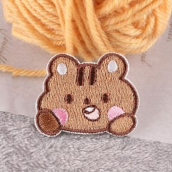 Тигр Самоклеящиеся пластыри для компьютеризированной вышивки животных, аксессуары для костюма, аппликация, тигр, 33x40 мм