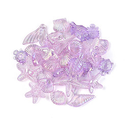 Сливовый Прозрачные акриловые бусины с океанской тематикой, разнообразные, слива, 10~20x5.5~23x2.5~9 мм, отверстие : 1.5~1.8 мм, Около 1272 шт / 500 г