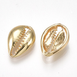 Real 18K Gold Plated Brass Charms, Cowrie Shell, Real 18K Gold Plated, 13x9x3mm