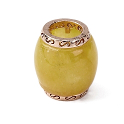 (932FM) Темно-синий аква-матовый с подкладкой Латунные бусины из натурального мьянманского нефрита, баррель, розовое золото , темно-золотистые, 16x15x15 мм, отверстие : 7.5 мм