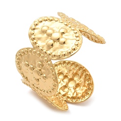 Настоящее золото 14K 304 женские браслеты-манжеты из нержавеющей стали, овальные с крестом, ионное покрытие (ip), реальный 14 k позолоченный, внутренний диаметр: 1-7/8x2-1/4 дюйм (4.9x5.6 см)