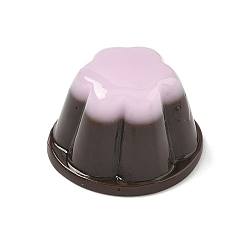 Черный Кабошоны из смолы, имитация еды, пудинг, чёрные, 15.5x22.5~23.5 мм