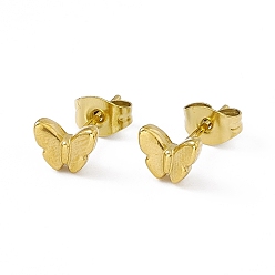 Golden Vacuum Plating 304 Stainless Steel Tiny Butterfly Stud Earrings for Women, Golden, 5.5x7mm, Pin: 0.8mm