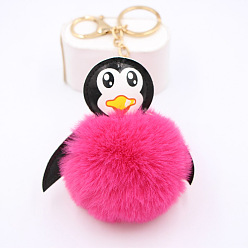 Rose pink Adorable Penguin Plush Keychain for Women's Car Keys and Bags