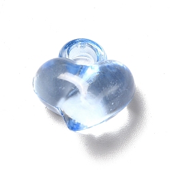 Light Blue Transparent Acrylic Pendants, Asymmetrical Heart Charm, Light Blue, 15.5x14x9.5mm, Hole: 3mm, about 610pcs/500g