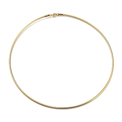 Golden Vacuum Plating 202 Stainless Steel Wire Choker Necklace with Clasp, Rigid Necklace for Women, Golden, 0.08 inch(0.2cm), Inner Diameter: 5.31 inch(13.5cm)