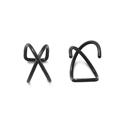Черный Цвет Металла 304 крестообразный зажим из нержавеющей стали на кольцах для носа, ионное покрытие (ip), металлический черный , 9x10.5 мм