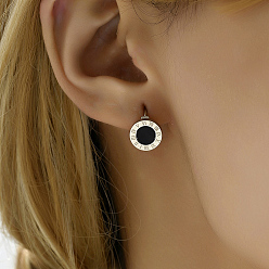  Стильные винтажные римские цифры 304 серьги-кольца из нержавеющей стали для женщин