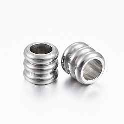 Stainless Steel Color 316 Stainless Steel Spacer Beads, Column, Stainless Steel Color, 4.5x5mm, Hole: 3mm