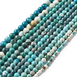 Mixed Color Natural Magnesite Beads Strands, Dyed & Heated, Round, Mixed Color, 4~11.5mm, Hole: 1mm, about 41~105pcs/strand, 38.6~15.75''(38.6~40cm)