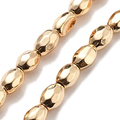Светло-Золотое Покрытие Синтетических немагнитных гематит бисер нитей, граненые, овальные, свет позолоченные, 6.5~7x5x5 мм, отверстие : 1 мм, около 55 шт / нитка, 15.75'' (40 см)