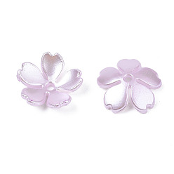 Сливовый Аэрозольная краска абс пластик имитация жемчуга бусины, цветок, слива, 14x15x4 мм, отверстие : 1.5 мм