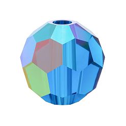 60310 200 Capri Blue AB Хрустальные бусины preciosa®, чешский хрусталь, 451 19 602 круглый, 60310 200 капри синий ab, 4 мм, отверстие : 1 мм