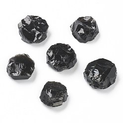 Obsidian Rough Raw Natural Black Obsidian Beads, for Tumbling, Decoration, Polishing, Wire Wrapping, Wicca & Reiki Crystal Healing, No Hole/Undrilled, Flat Round, 18~21x6.5~10mm