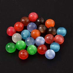 Couleur Mélangete Perles en résine, ronde, couleur mixte, environ 8 mm de diamètre, Trou: 1.5mm