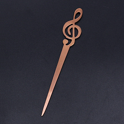 Rose Gold Stainless Steel Sealing Wax Mixing Stirrers, Musical Note, Rose Gold, 100x16mm