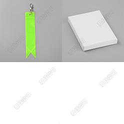 Зеленый газон 12шт. прямоугольные ПВХ подвески-брелоки, Сплав с застежками, платина, зеленый газон, 180 мм