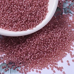 (RR678) Серебристый Огненно-красный Опаловый Миюки круглые бусины рокайль, японский бисер, (rr 678) серебристый огненно-красный опал, 11/0, 2x1.3 мм, отверстие : 0.8 мм, Около 1111 шт / 10 г