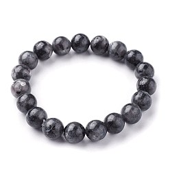 Labradorite Bracelets extensibles en perles de larvikite naturelles, ronde, 2-1/4 pouces ~ 2-3/8 pouces (5.7~6 cm), perles: 10~10.5 mm