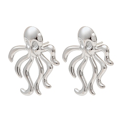 Нержавеющая Сталь Цвет 304 серьги нержавеющей стали, осьминог, цвет нержавеющей стали, 34x31 мм