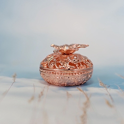 Oro Rosa Bases redondas de exhibición de bolas de cristal de aleación mini, soporte de exhibición de esfera de cristal, oro rosa, 65x46 mm