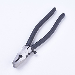 Black Steel Clamp Flat Nose Pliers, Pull Pliers Gripping Tool, Silver Color Plated, Black, 20x4.9x2.5cm