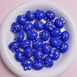 Medium Blue Plastic Beads, Rabbit, Medium Blue, 20mm, Hole: 2mm