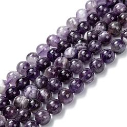 Amethyst Natural Chevron Amethyst Beads Strands, AB Grade, Round, 7.5mm, Hole: 1mm, about 50pcs/strand, 14.5~15(37.5-38cm)